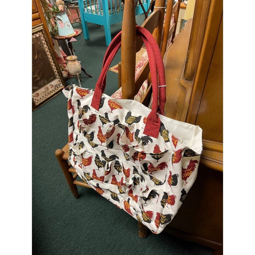 New Country Egg Gathering Tote Canvas Country Decor